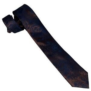 Ted Baker London Men's One Size Navy Bronze Floral‎ Jacquard Silk Slim Neck Tie